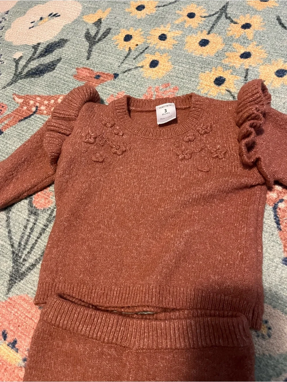 Nordstrom Baby Girl Sweater Outfit - 0-3 months